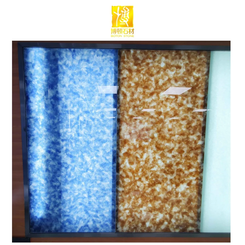 BOTON STONE Good Price White Slab Jade Glass Blue Translucent Onyx Wall Panel Jade Stone