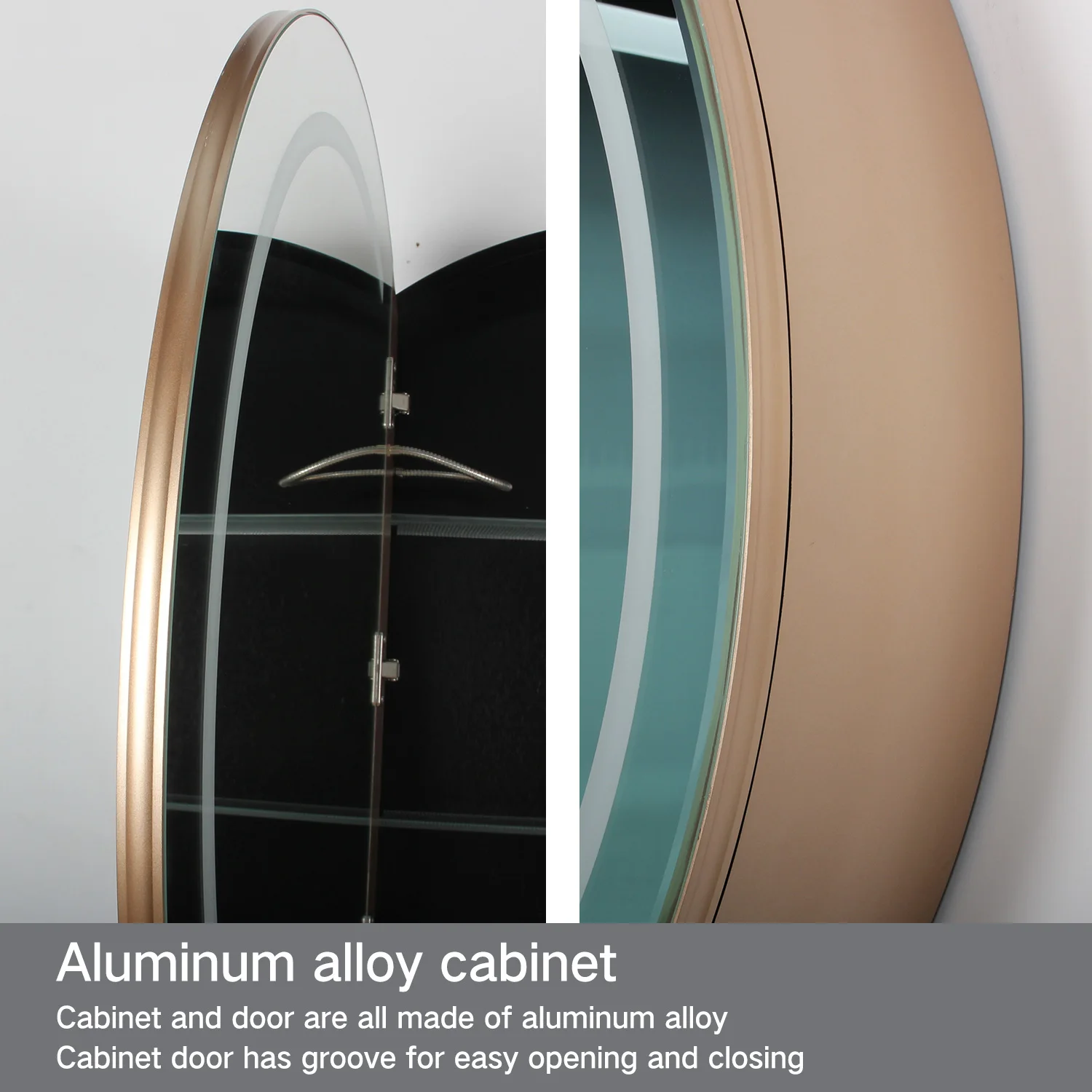 2024 Jitai Circular Luxury Top End Wall Mounted Modern Bathroom Cabinet Mirror