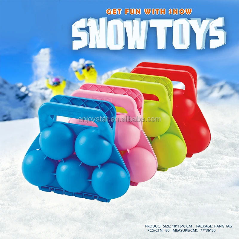 ENJOYSTAR Winter Outdoor Multi Shape Snowball Maker For Snow Fights Snow Molds Tool Clip With Handle For Kids Toddlers Adults