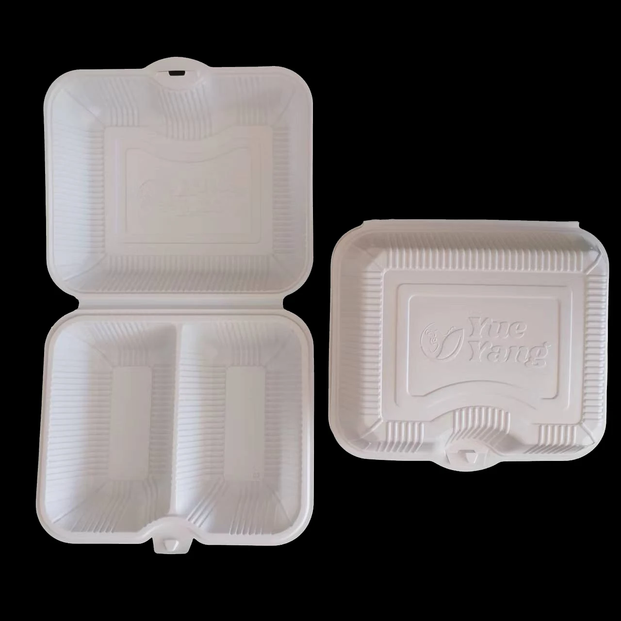 Factory supplier white container single use  hinged lid microwave Safe clamshell to go disposable plastic food box