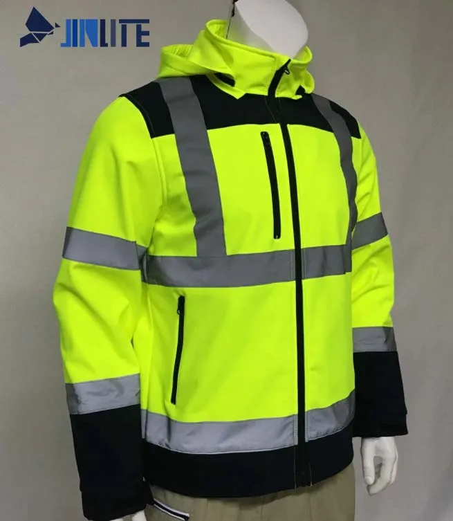 HIVI softshell Waterproof Wholesale Winter Outdoor Men Safety Workwear High visibility Jacket