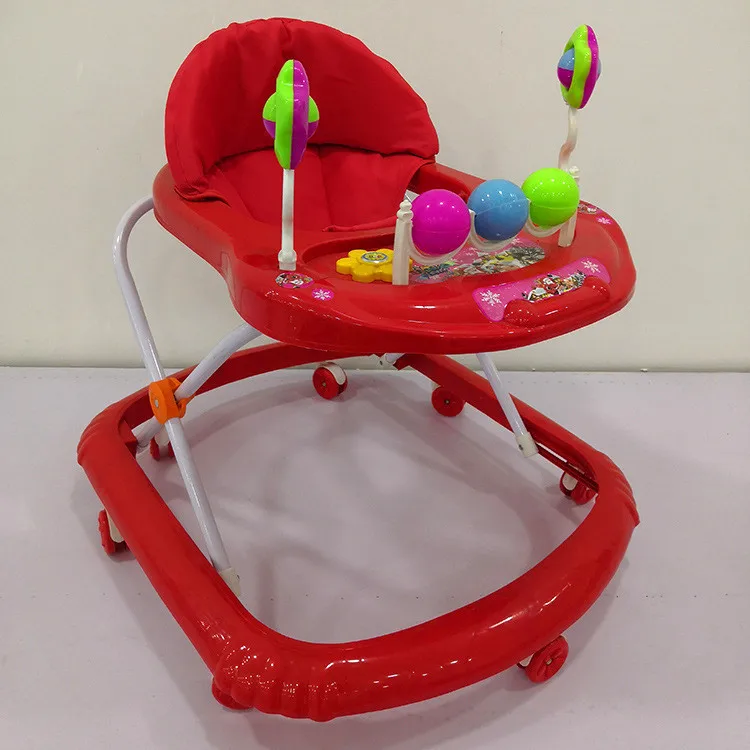 Baby walker anti-O-leg anti-rollover music starter folding baby walker
