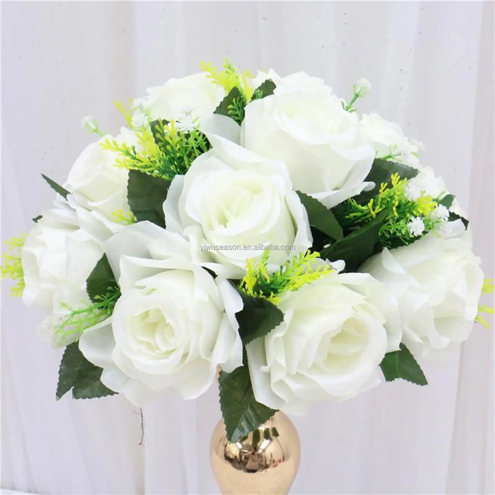 Season Unique Design Artificial Flower Ball with 15 Heads Wedding Decoration Flower Bouquet Table Centerpiece