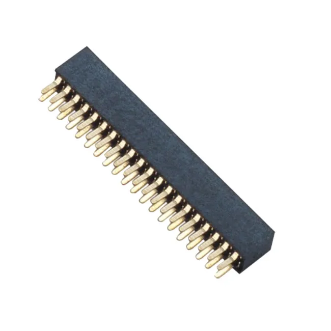 Hot selling 1.27mm pitch 40pin H4.3 dual row 180 degree straight socket female header connector (62402527576)