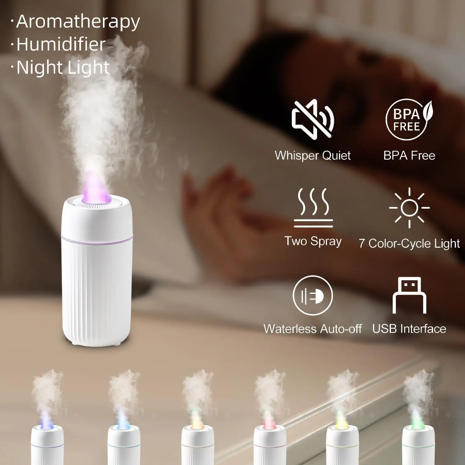 Portable Ultrasonic Atomizer Diffuser Lamp Car Commercial Scent Essential Oil Diffuser Indoor Outdoor Aromatherapy Home Hotel