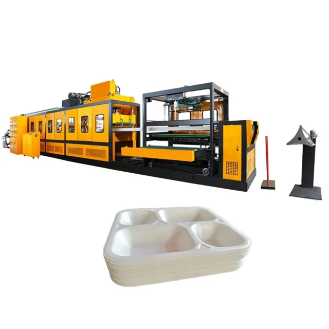 Full Automatic Styrofoam Container Disposable Ps Foam Takeaway Pizza Fast Food Box Vacuum Forming Making Machine