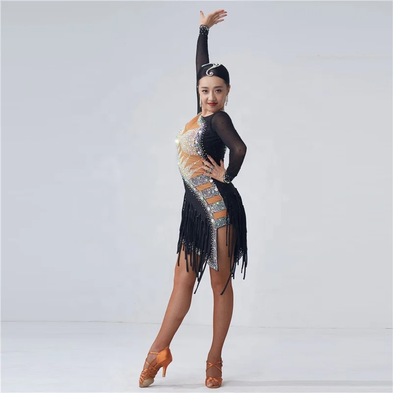 L-2054 New tailored competition Latin tassels dress new national standard high quality Latin american dresses for adult women