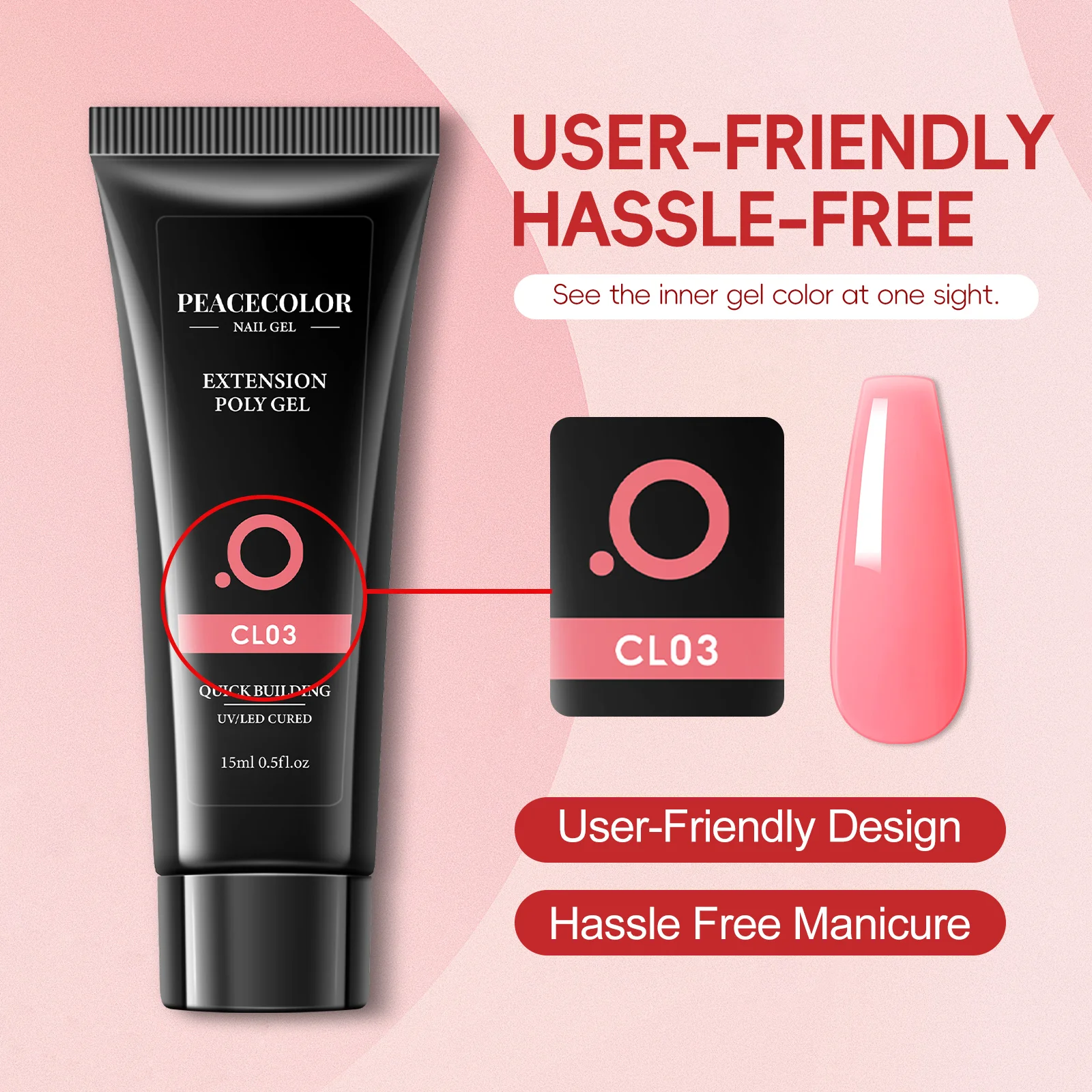 Wholesale 25 Colors UV Extension Gel 15ml Poly Nail Gel Polish High Quality Nail Art Painting Finger Quick Building Easy Apply