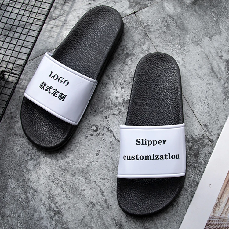 Manufacturer Hotel Slipper Brand Logo Shoes Custom Print Design Men Sandal Slides Custom Logo Slippers Women Men