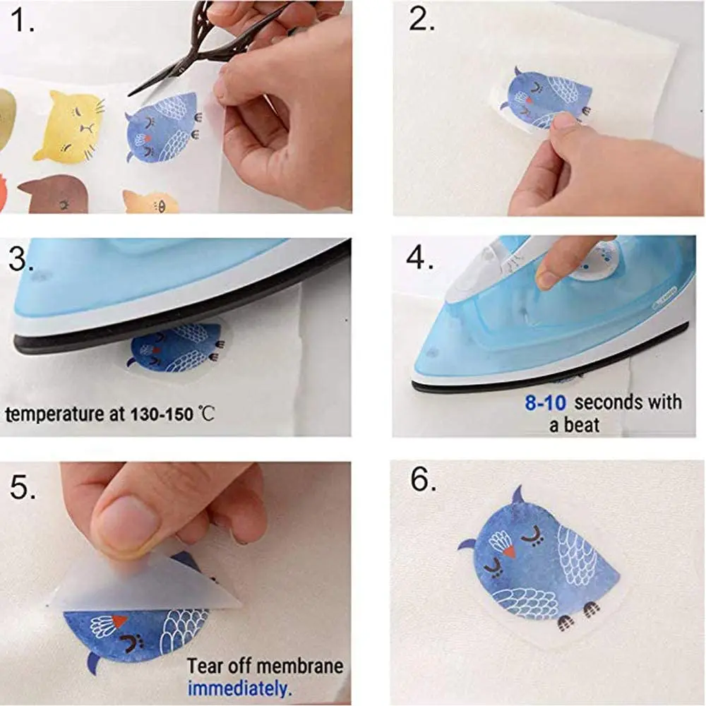 Flower Iron on Sticker Heat Transfer Patches 10 PCS Appliques Decals for T-Shirt Jeans Backpacks Jackets Dress Clothing Art