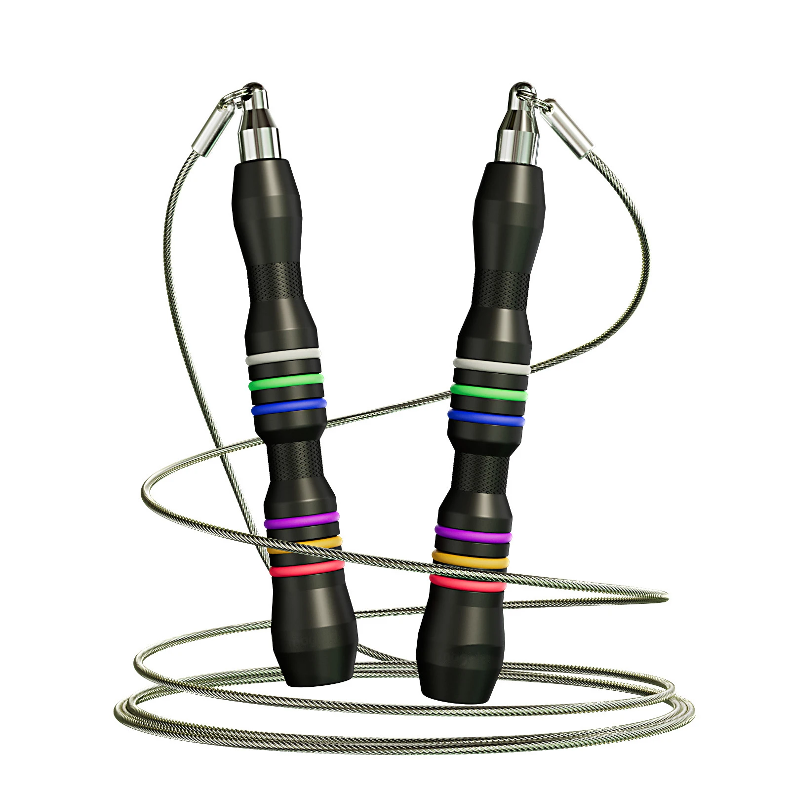 High Precision Bearings Speed Jump Rope Grip Color Ring with 2 Speed Rope Cables for Home Workout Fitness