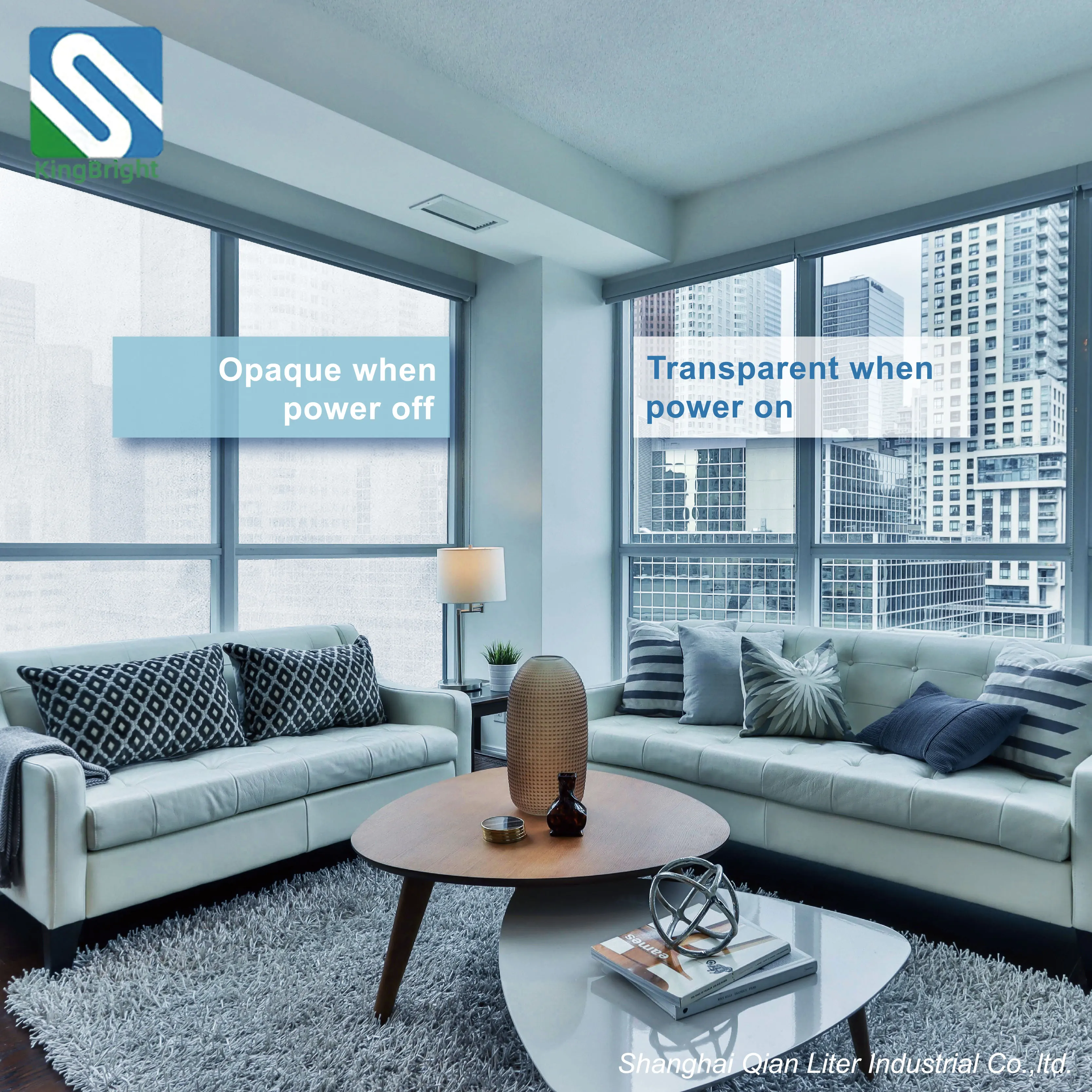 China customized buy color switching PDLC smart film of terrace glazing system with vidrio inteligente