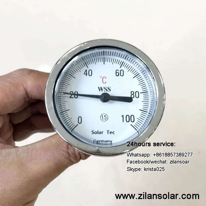 Solar boiler thermometer