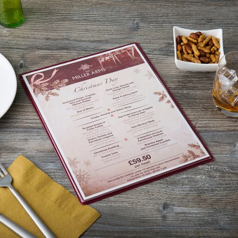 Made In China A4 Leather Menu Cover Restaurant Menu Book PVC Menu Cover