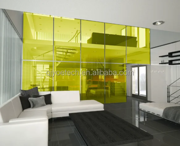 Light Yellow PVB Film Laminated Safety Glass Solid Structure Building Construction Kitchen Staircase Decorative Glass
