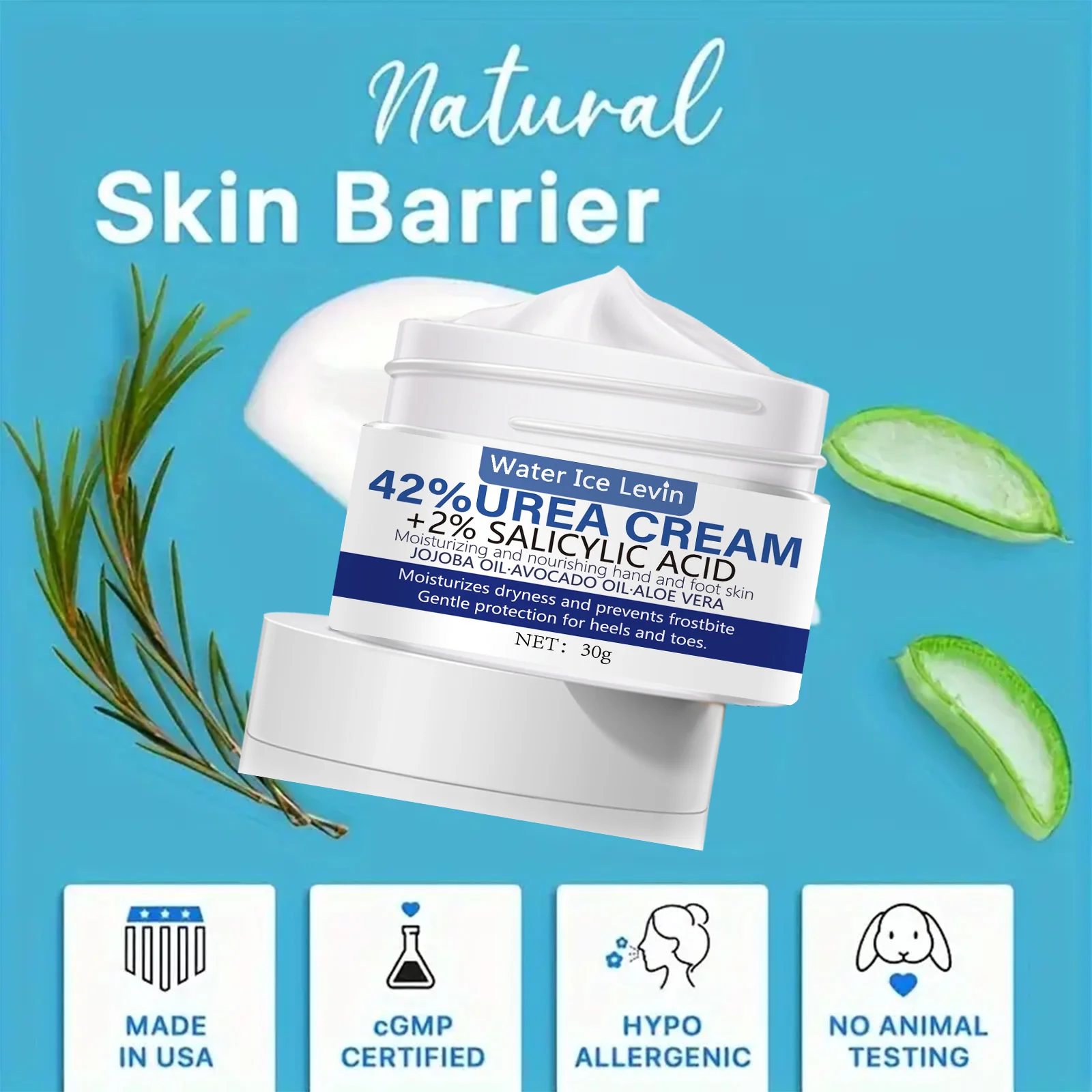 30g deep moisturizing foot cream with cracked and dead skin 40% urea cream