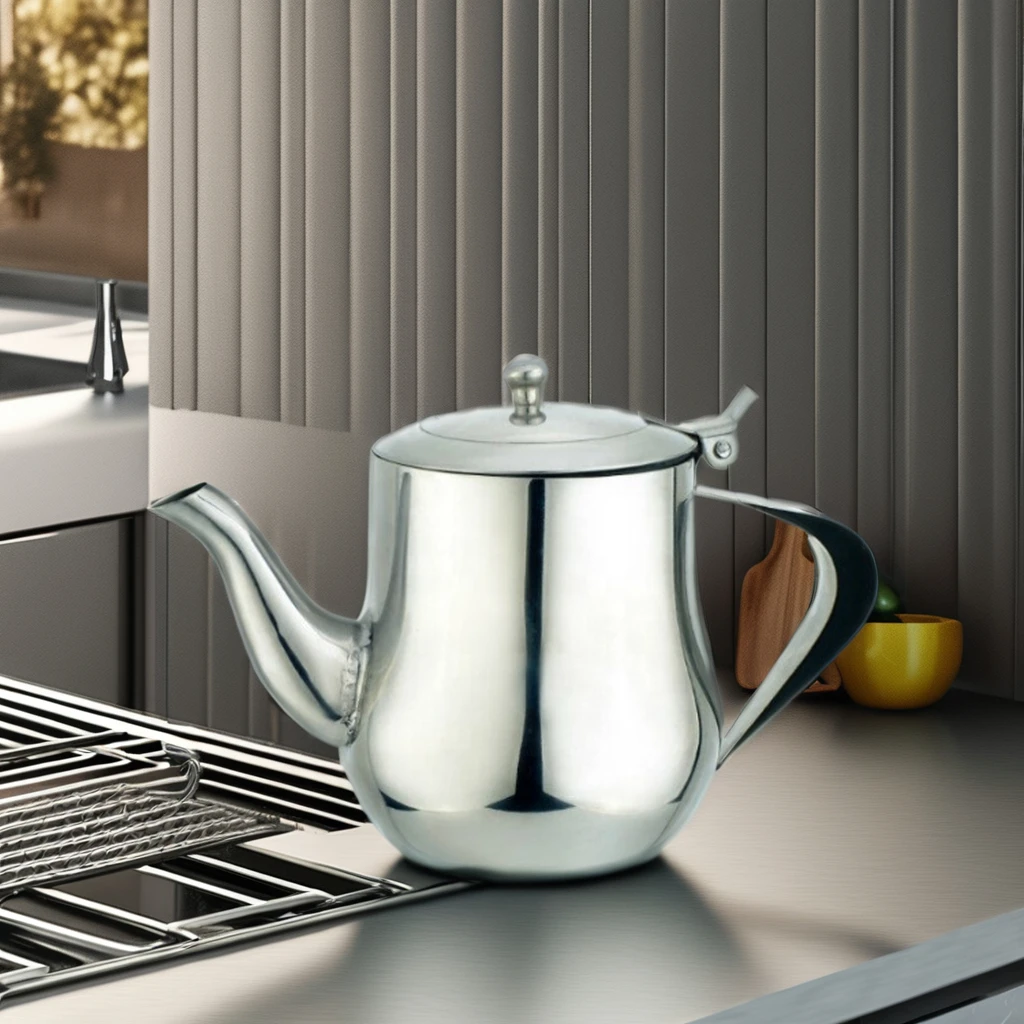 High Quality Arab Stainless Steel Teapot with Side Handle Factory Direct Sale for Restaurant Use Tea Kettle for Water & Tea Sets