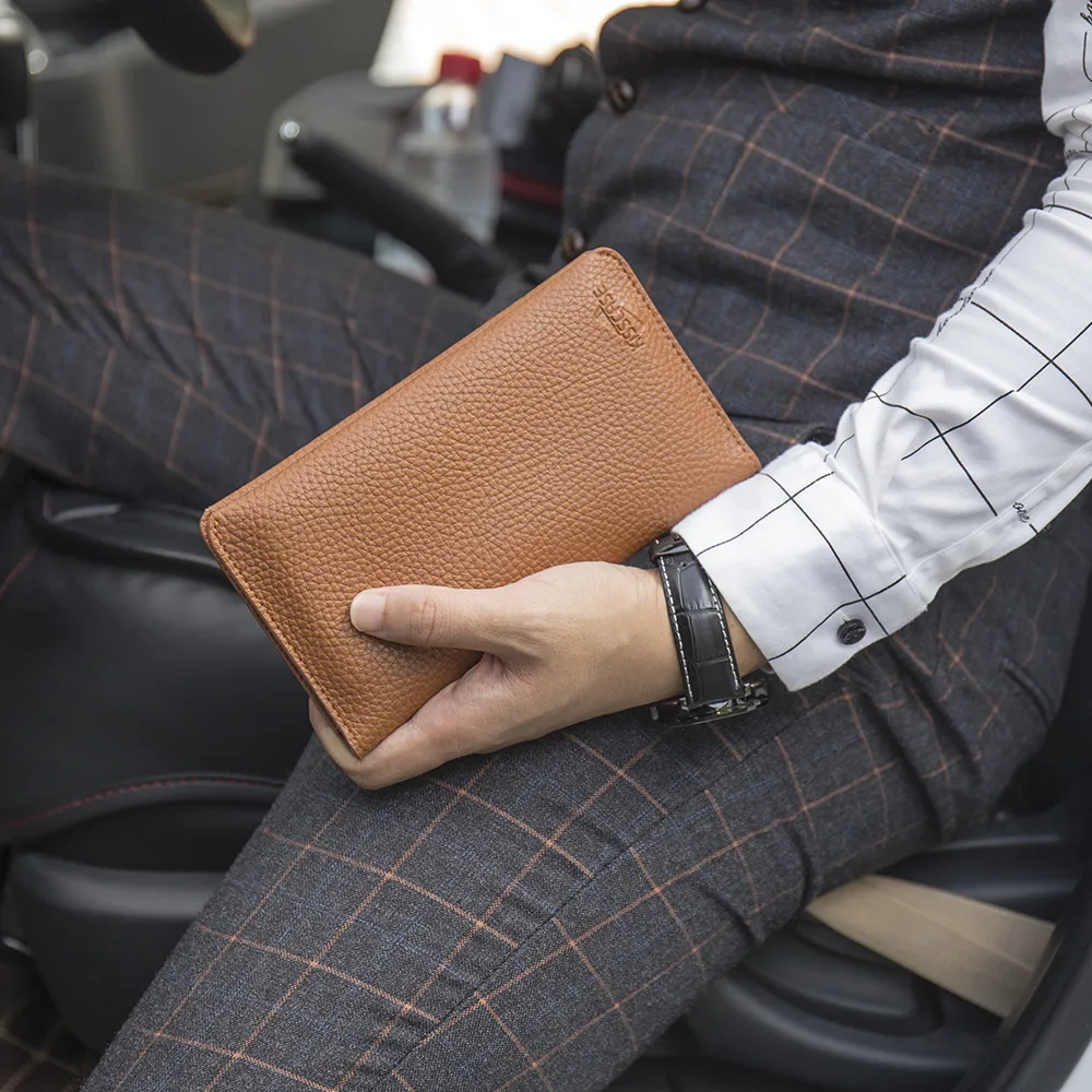 Free Shipping Wholesale Luxury Leather Wallet for Women Men Purse Phone Wallet Up to 6 Inch