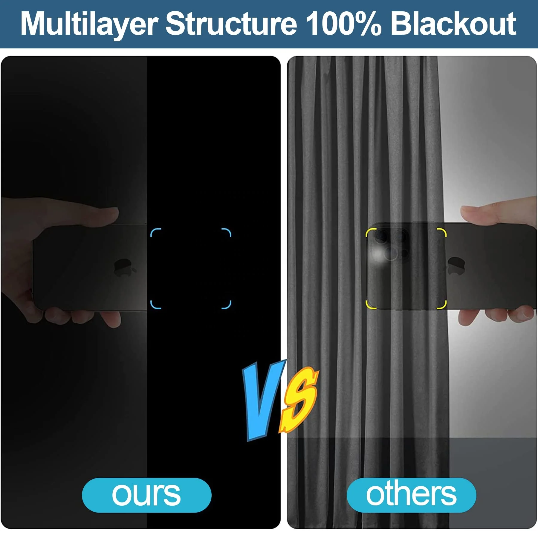 YA SHINE Indoor window blinds for window shade black fabric Blackout Blinds Shade Portable DIY Blackout Curtains for Bedroom