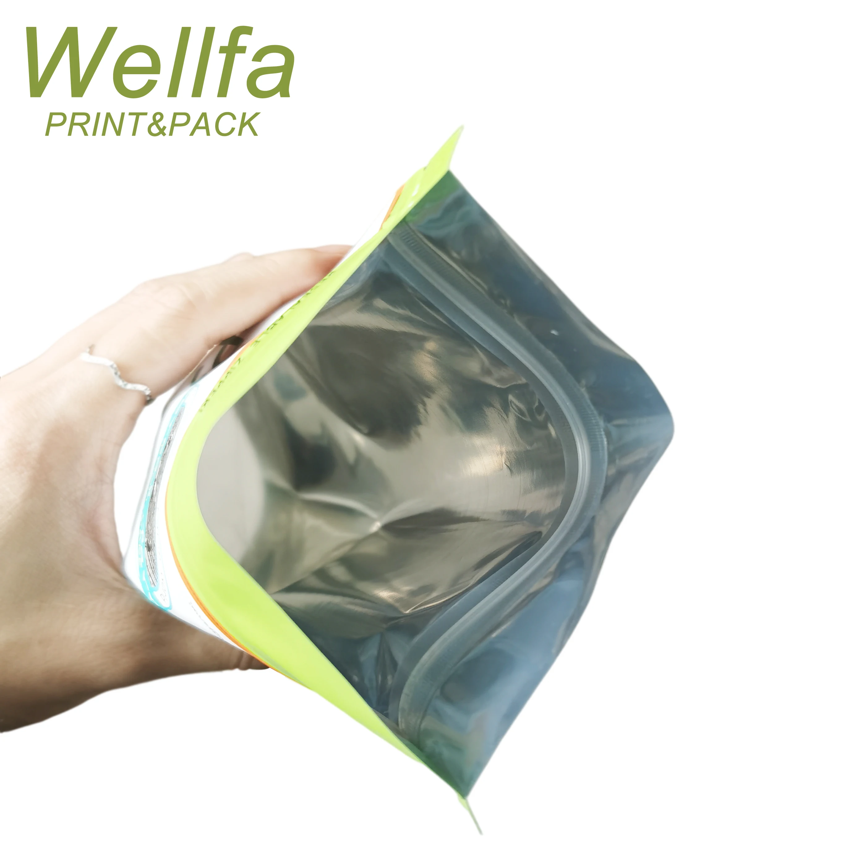 Aluminum foil stand up zipper bag pouch stand up pet laminate pouch