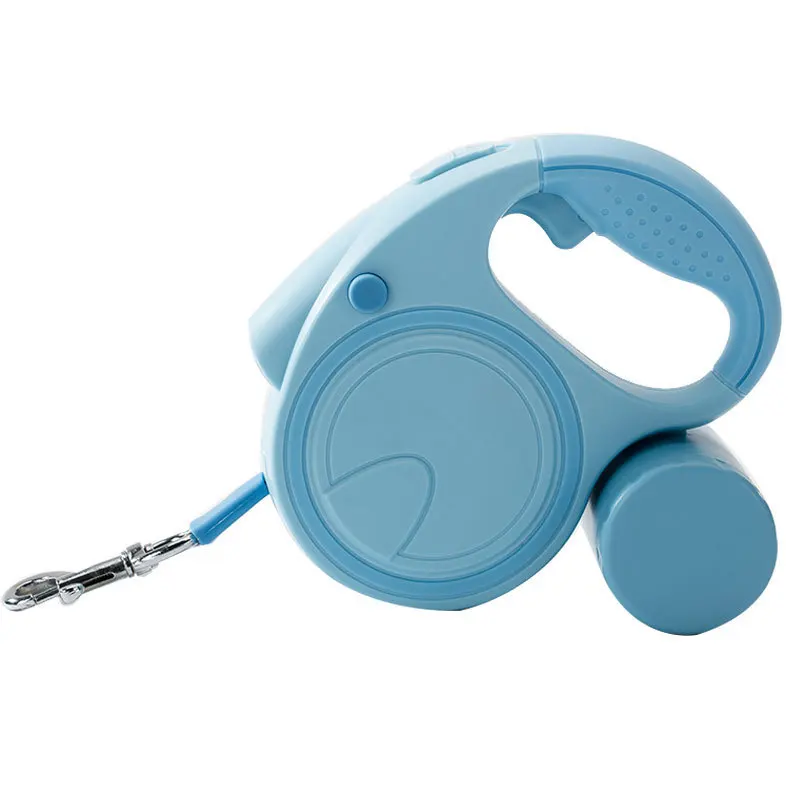 2022 New Pet leash Night lighting Automatic retractable dog leash with garbage bag storage box Dog walking rope pet supplies