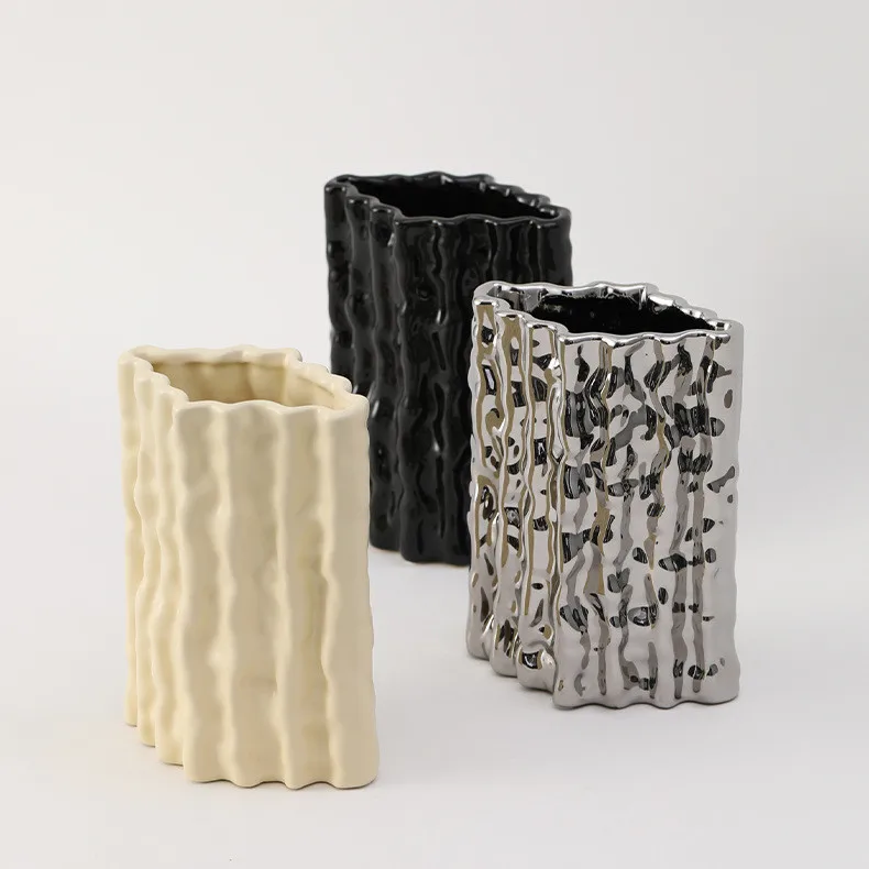 Glacier ceramic vase decorations Nordic style flower arrangement living room dining table home decoration