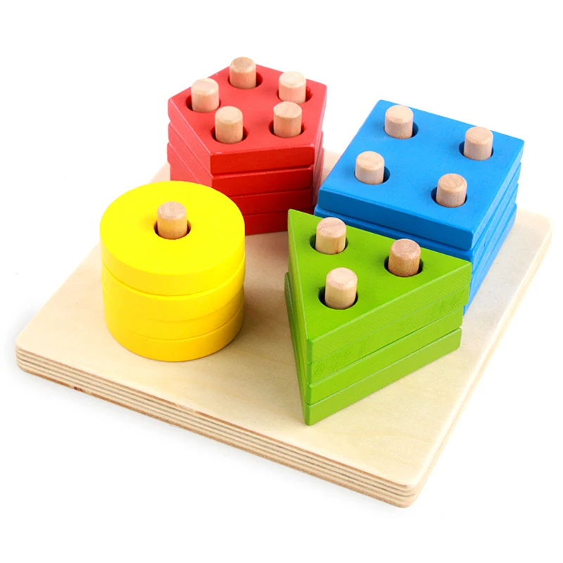Hot sales children learning wooden Building blocks montessori educational toys