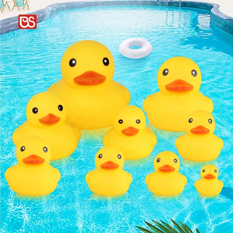 BS Promotional Custom Logo Low Price Eco-friendly Assortment Floating Bulk Yellow Shower Bath Toy Rubber Duck For Baby