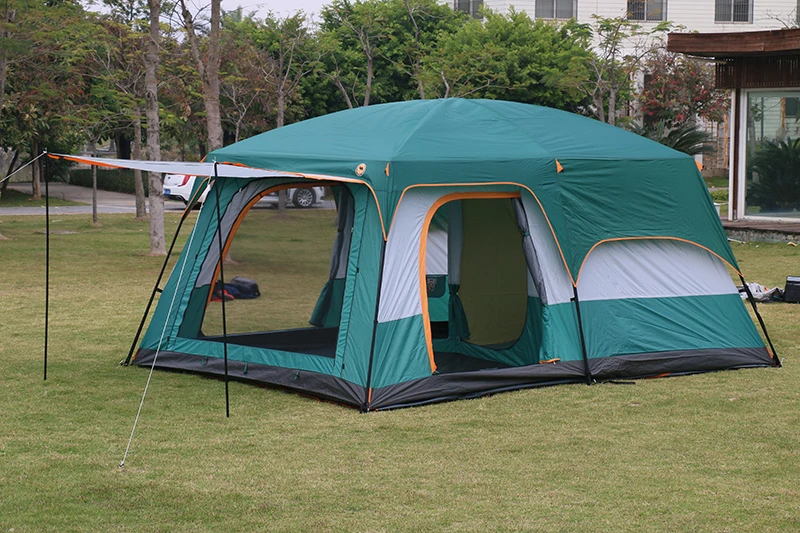 Hot Sale Multi Color Big Camping Family Tent 8-12 Persons 2 Room Waterproof House Outdoor Dome Tent