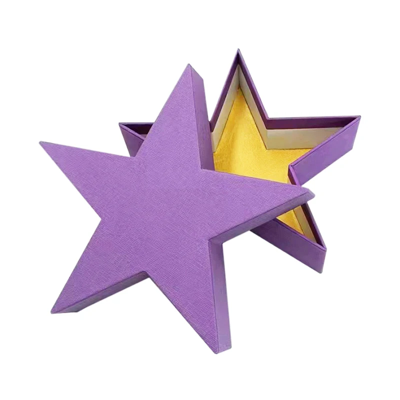 Recyclable custom logo printed paperboard star shape Christmas gift packaging box