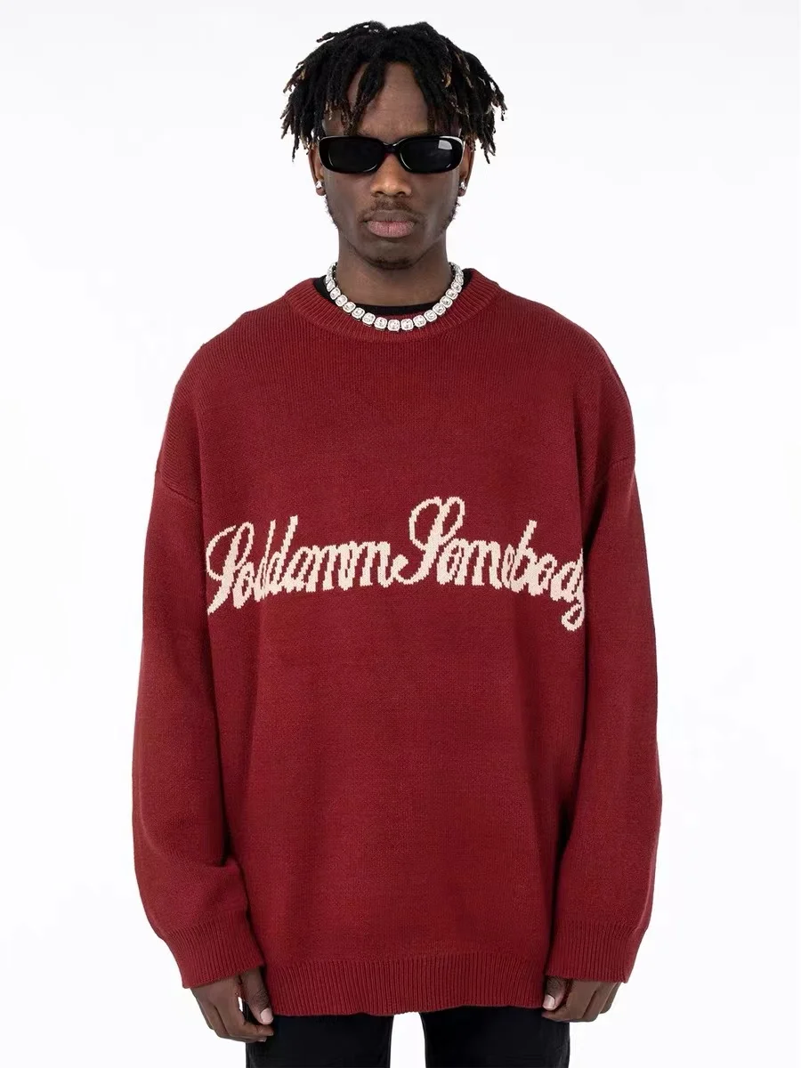 Chinese factory OEM accept small order logo custom jacquard knit sweater