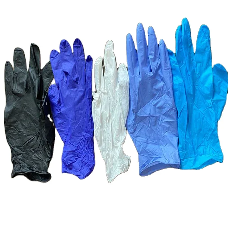 China wholesale pure nitrile gloves 100 pcs per box safety powder free nitrile gloves