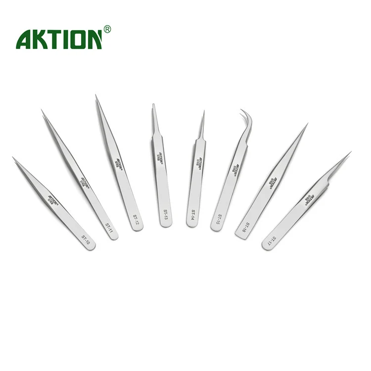 Wholesale All Series Swiss Quality Stainless Steel Pointed Curved Slanted Tweezers