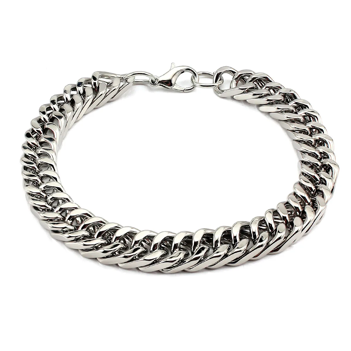 Оптовая цена Круглый винтажный браслет из нержавеющей стали с зеркалом полированный для женщин и девочек