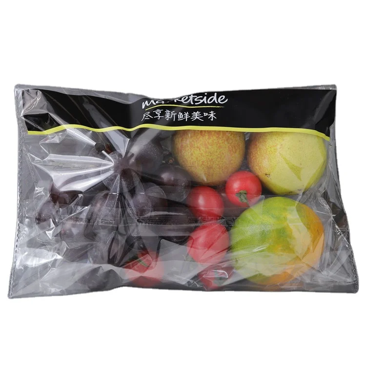 Eco-friendly custom printed vegetable packing plastic polypropylene BOPP anti-foggy self adhesive bag