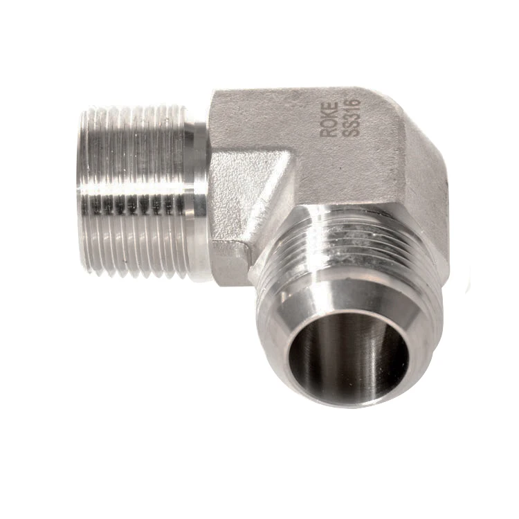 37 Degree Flared Tube Fittings Union 90 degree Male Elbows Stainless Steel or Carbon Steel