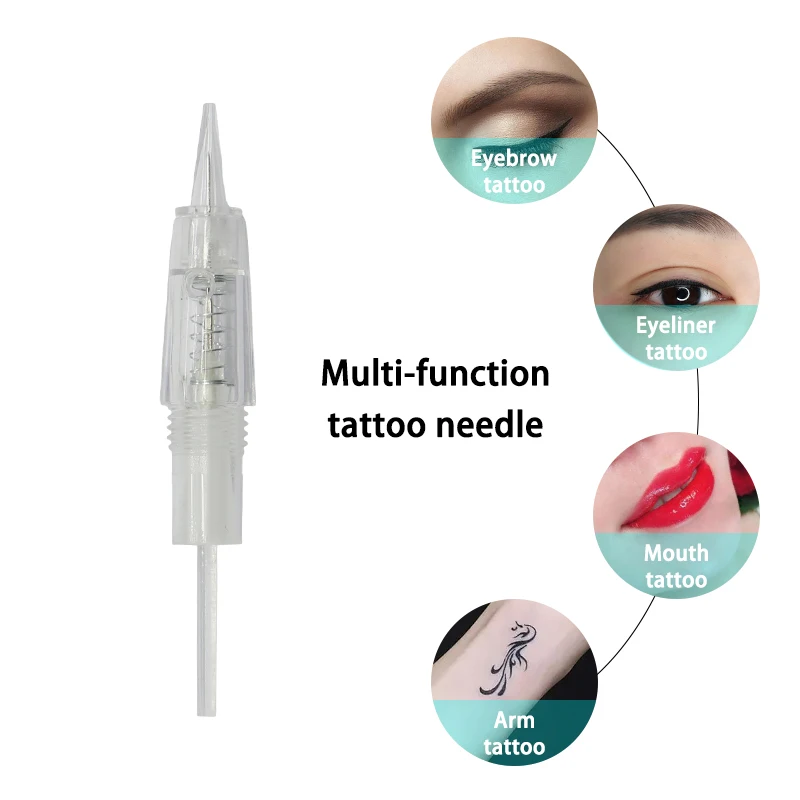 Professional Screw In Transparent Permanent Makeup Cartridge Needle Tattoo Cartridges Disposable Microblading Machine Needle