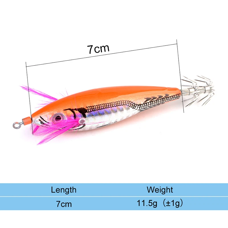 Squid Jig Fishing Lure Shrimp Luminous Baits Squid Hooks Glow Shrimp