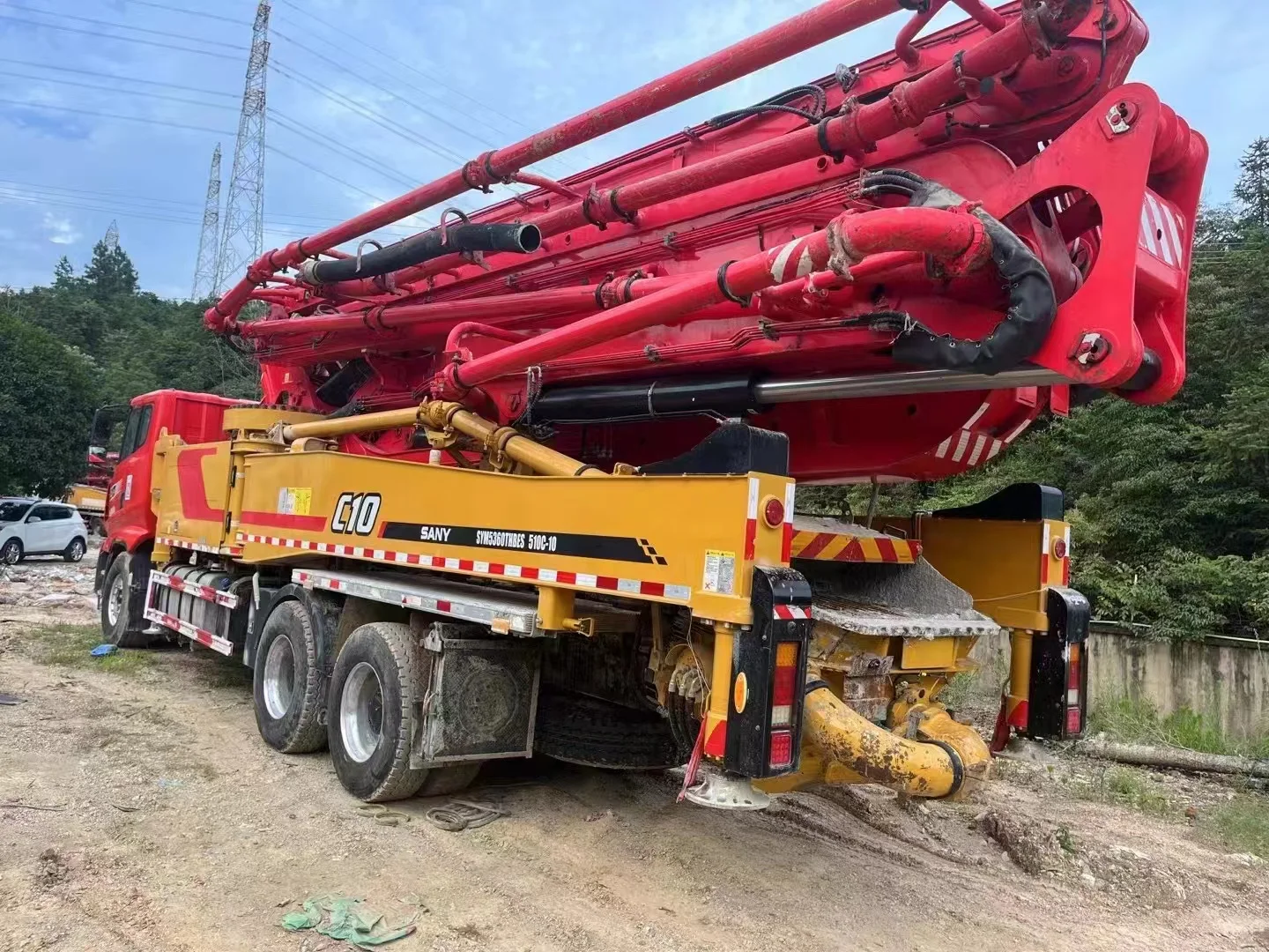 Sany Homemade 51 Meter Used Concrete Pump Truck 21 Years Old Hours Used Diesel Power Core Engine Motor Chinese Manufacturer