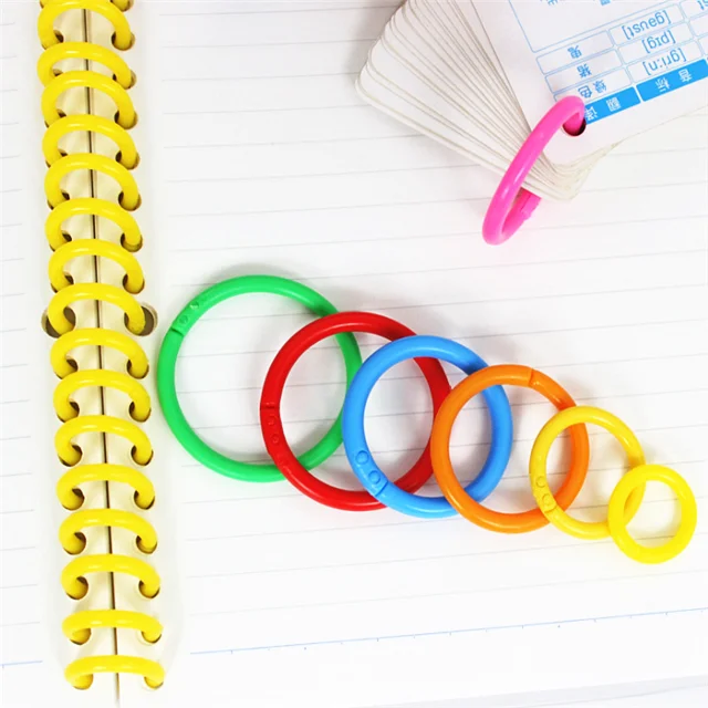
Hot-selling office, school and home notebook loose-leaf colorful plastic snap ring book ring binding supplies 