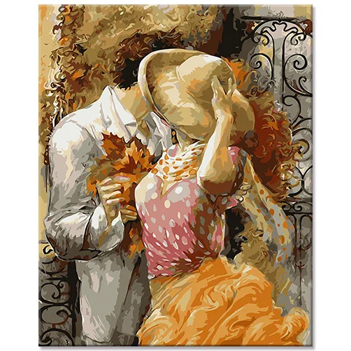 Customized 3D DIY Gift Romantic Classical Canvas Painting Wall Art Portrait Painting by Numbers for Home Decor