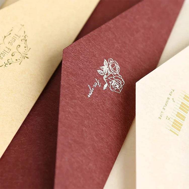 Luxury exquisite good quality wedding greeting gift card kraft paper envelope