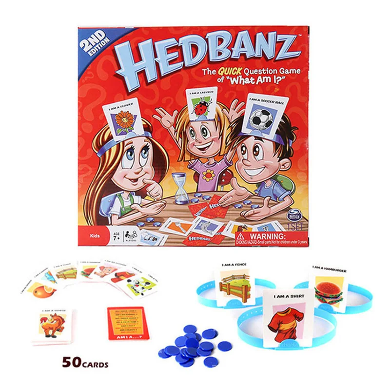 
New Hedbanz Game The Quick Question of What am I Cards Board Game Funny Gadgets Novelty Toys Children parents party games 