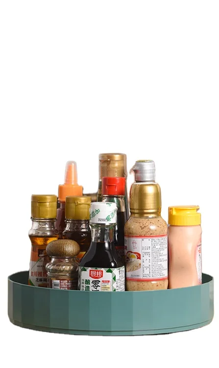 Kitchen Multifunctional Rotating Shelf Condiments Rotating Storage Box Living Room Desktop Cosmetic Organizing Rack