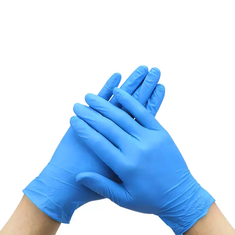 Disposable blue food safety rubber nitrile gloves china wholesale 100 box nitrile gloves oil resistant for beef handling