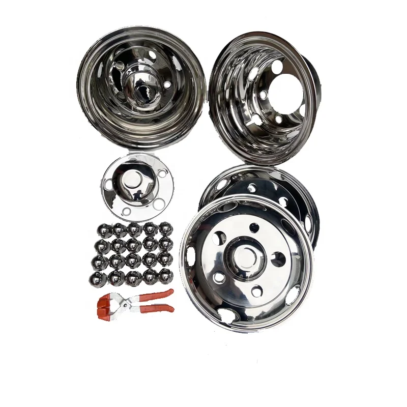 universal type 16 inch 5 hole stainless steel wheel covers for japanese bus truck