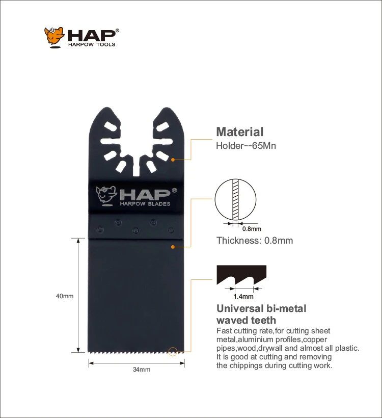 Oscillating Tool Saw Blades Multitool Quick Change Saw Blade for Cutting Wood Plastic Metal Wood With Nails