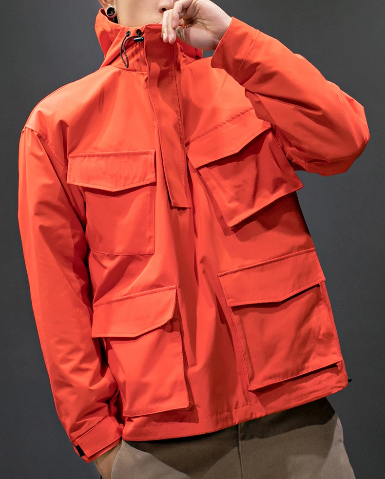 Wholesale custom fashion streetwear hip hop 100% polyester windbreaker for men