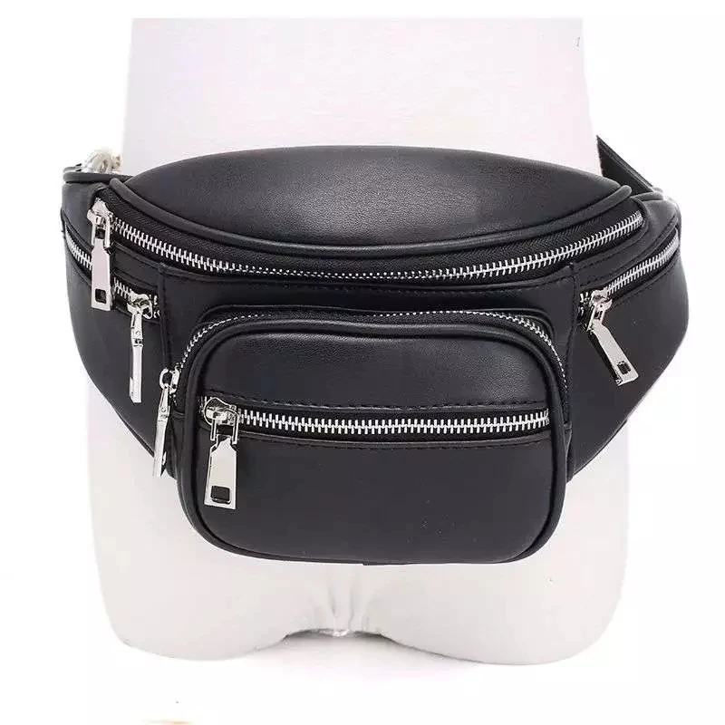 
Hot Style Men Black PU Leather Waterproof Waist Bag Cross-belt Wallet Pouch 