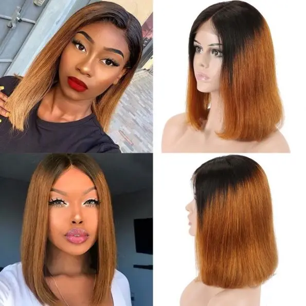 Brazilian unprocessed Virgin Bob Straight Long Human Hair Lace Wigs with Baby Hair Pre Plucked hair line